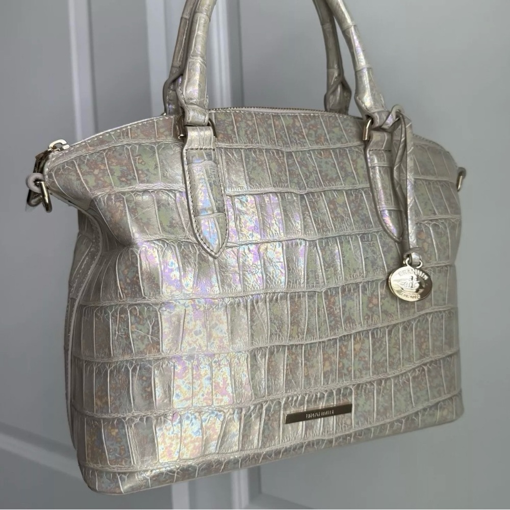 Iridescent Crocodile-Embossed Handbag Brahmin Duxbury